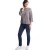 Women'S Harbour Sleeve Top Mauve Grey Marl Stripe