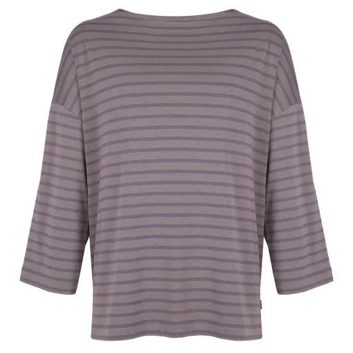 Women'S Harbour Sleeve Top Mauve Grey Marl Stripe