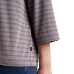Women'S Harbour Sleeve Top Mauve Grey Marl Stripe